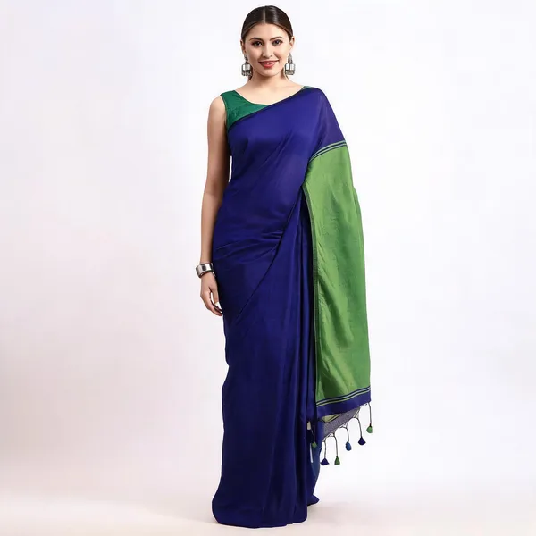 Blue_Green_Cotton_Tant_Handloom_Woven_Saree_With_Blouse_Piece_For_Women