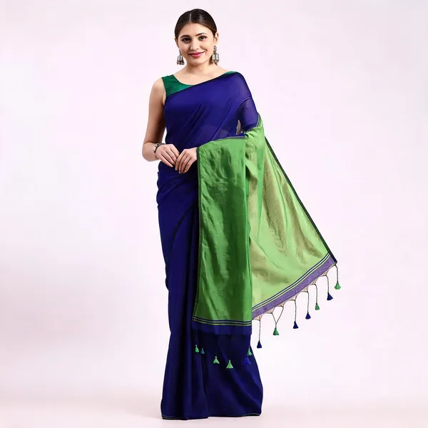 Blue_Green_Cotton_Tant_Handloom_Woven_Saree_With_Blouse_Piece_For_Women