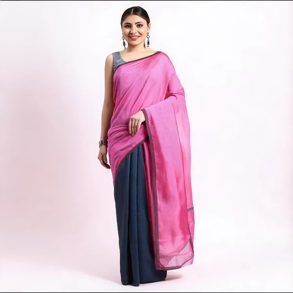 Pink_Cotton_Handloom_Woven_Saree_With_Blouse_Piece_For_Women