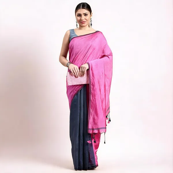Pink_Cotton_Temple_Handloom_Saree_With_Blouse_For_Women