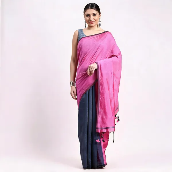 Pink_Cotton_Temple_Handloom_Saree_With_Blouse_For_Women