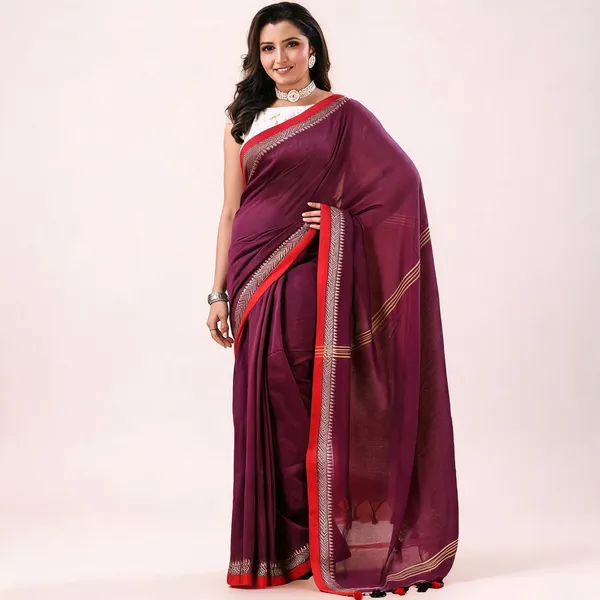 Purple_Cotton_Handloom_Saree_With_Blouse_Piece_For_Women