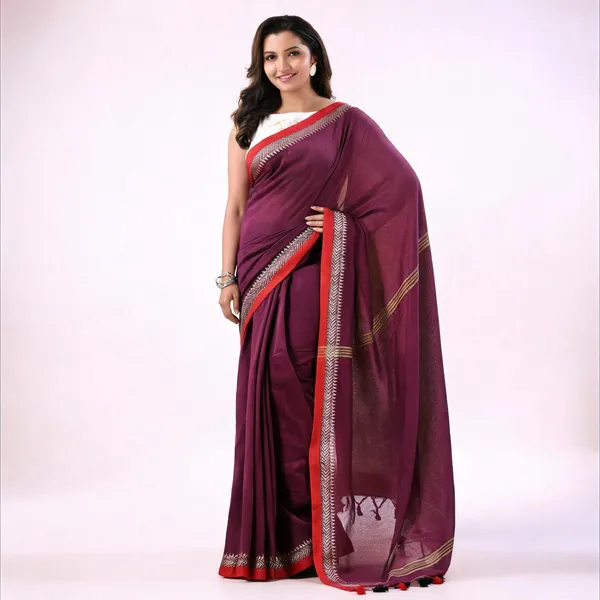 Purple_Cotton_Handloom_Saree_With_Blouse_Piece_For_Women