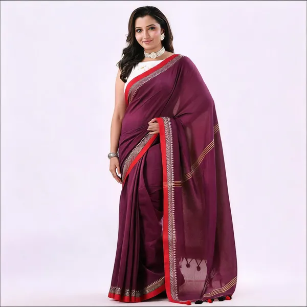 Purple_Cotton_Handloom_Saree_With_Blouse_Piece_For_Women