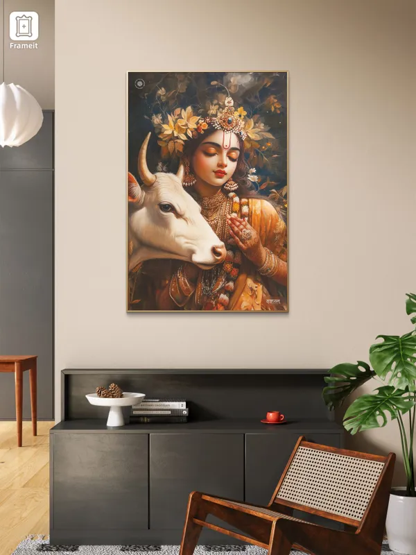 Radha_Rani_Sacred_Reflection_Of_Peace_And_Grace_Acrylic_Frame_With_Frame