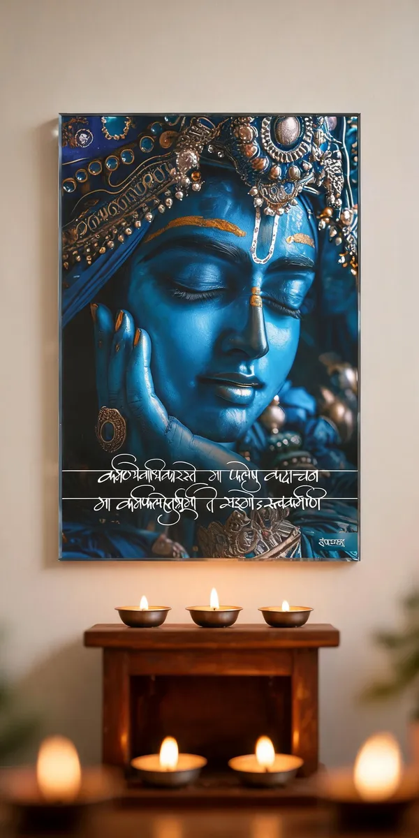 Karmanye_Vadhikaraste_Krishna_Divine_Serenity_Acrylic_Frame_Without_Frame