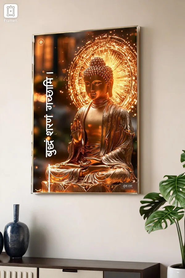 Buddham_Sharanam_Gacchami_Buddha_Serenity_Acrylic_Frame_With_Frame