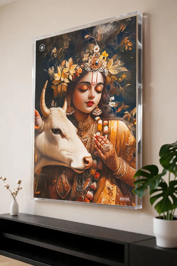 Radha_Rani_Sacred_Reflection_Of_Peace_And_Grace_Acrylic_Frame_With_Frame