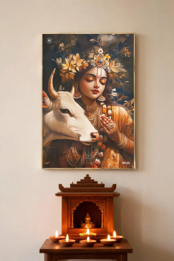 Radha_Rani_Sacred_Reflection_Of_Peace_And_Grace_Acrylic_Frame_With_Frame