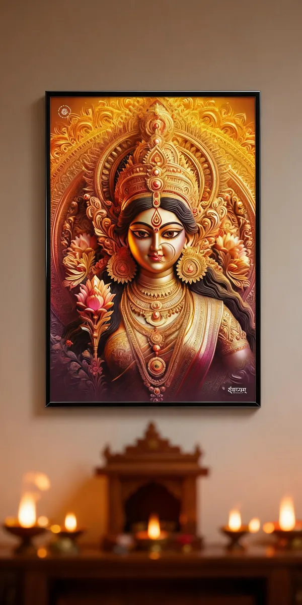 Ma_Durga_Divine_Presence_Of_Strength_And_Devotion_Acrylic_Frame_With_Frame