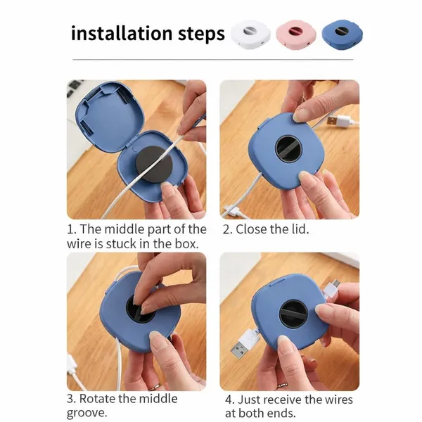 Steel_Blue_Pp_Plastic_Rotatable_Round_Cable_Organizer_Storage_Box_pack_of_2