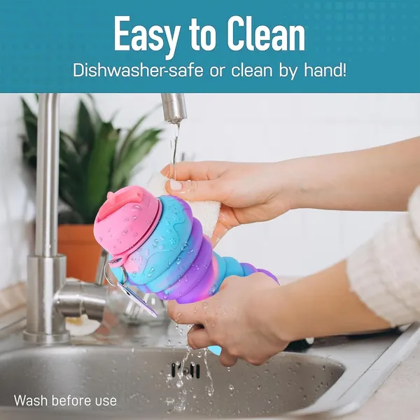 Multicolor_Food_Grade_Silicone_Collapsible_Donut_Water_Bottle_With_Flip_Cap
