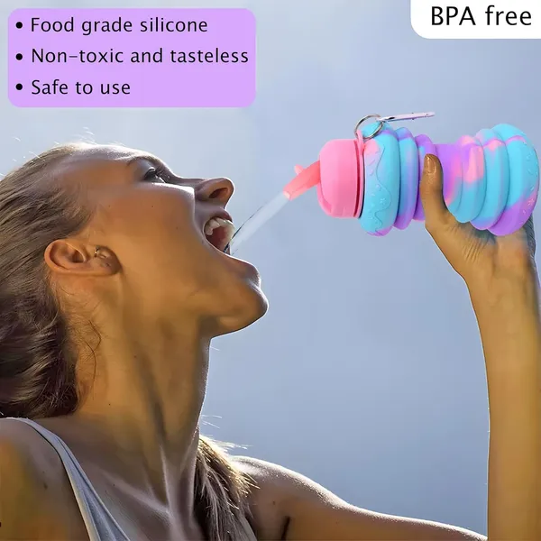 Multicolor_Food_Grade_Silicone_Collapsible_Donut_Water_Bottle_With_Flip_Cap