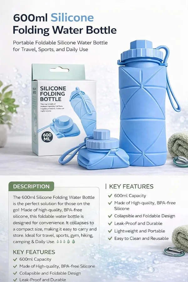 Blue_Food_Grade_Silicone_Collapsible_Foldable_Water_Bottle_600Ml
