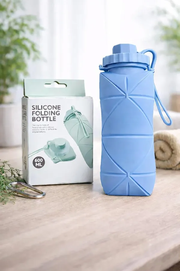 Blue_Food_Grade_Silicone_Collapsible_Foldable_Water_Bottle_600Ml