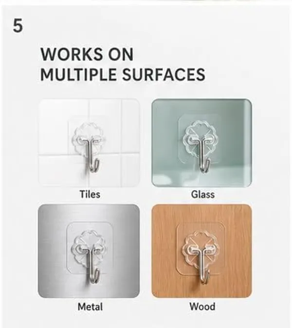 Abs_Plastic_Self-Adhesive_Heavy_Duty_Wall_Hooks_Pack_Of_20
