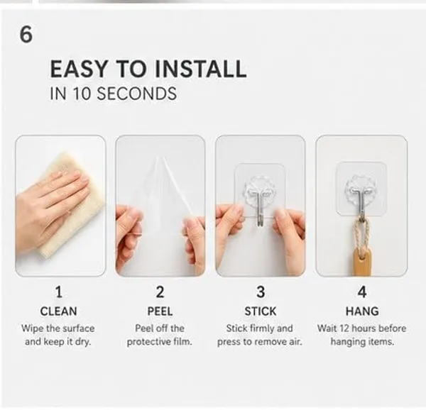 Abs_Plastic_Self-Adhesive_Heavy_Duty_Wall_Hooks_Pack_Of_20