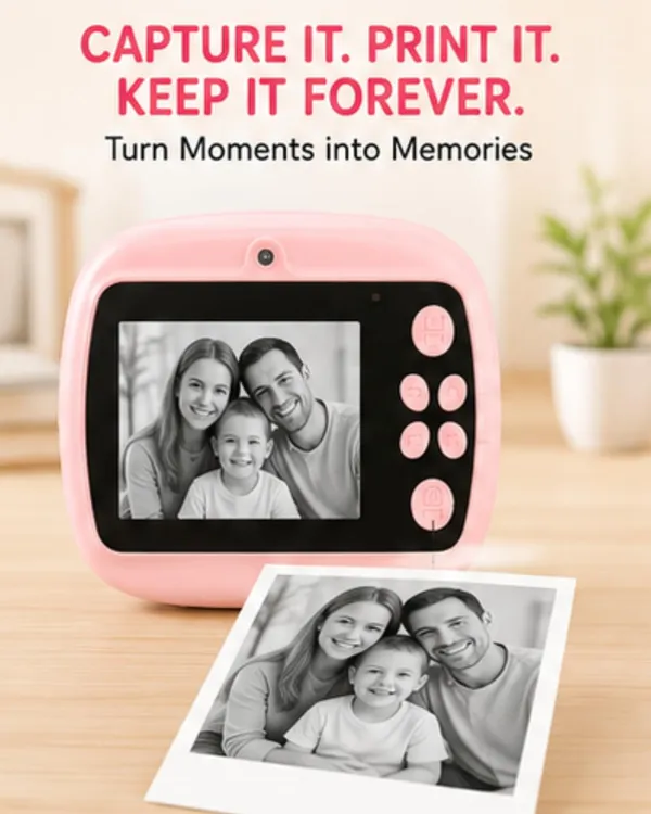 Pink_Instant_Print_Camera_For_Kids_1080P_Hd_With_Built-In_Printer