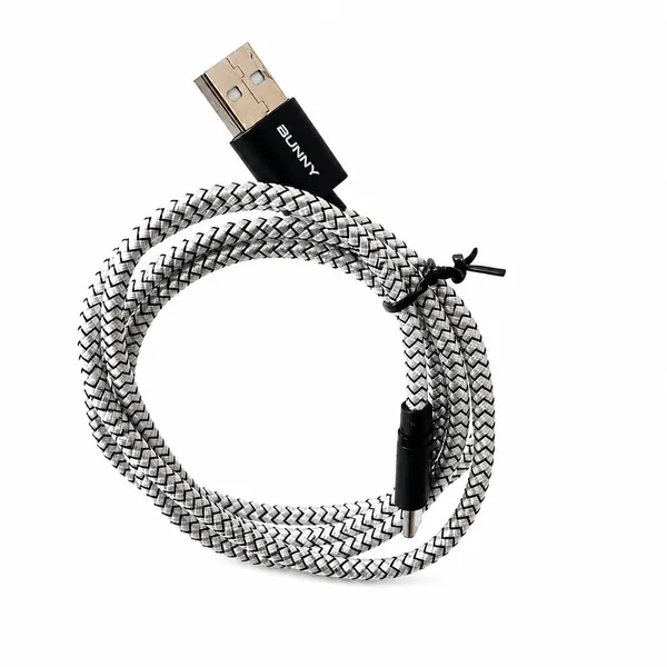 Black_And_White_Bunny_Tech_Usb-A_To_Type-C_Double_Braided_3.1A_Charging_Cable