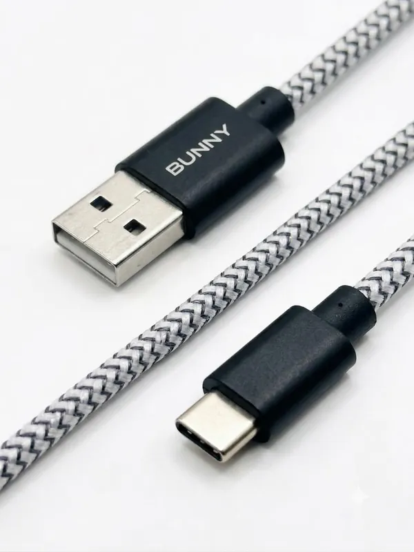 Black_And_White_Bunny_Tech_Usb-A_To_Type-C_Double_Braided_3.1A_Charging_Cable