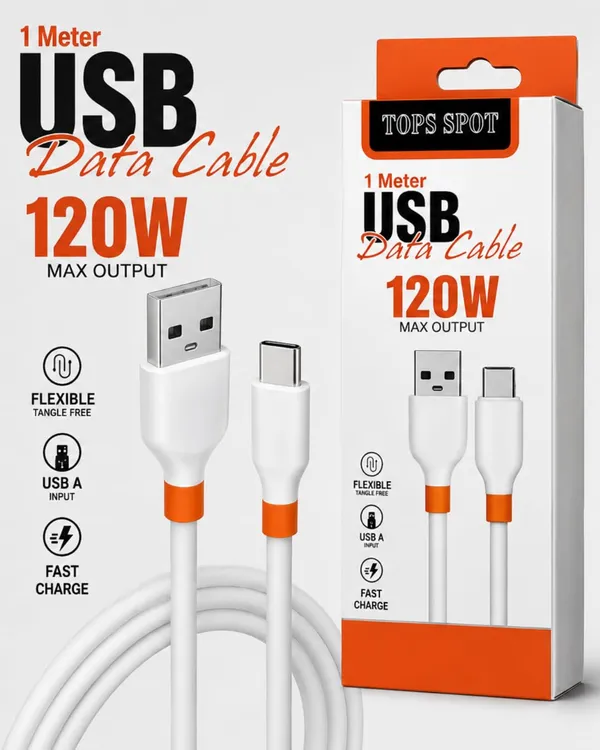 White_Tops_Spot_Usb-A_To_Type-C_120W_Fast_Charging_Cable_1M