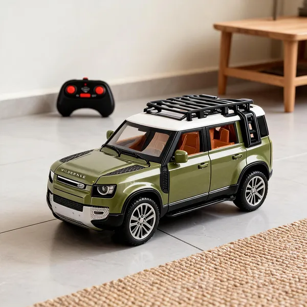 Green_Diecast_Land_Rover_Defender_Rc_Car_with_Roof_Rack