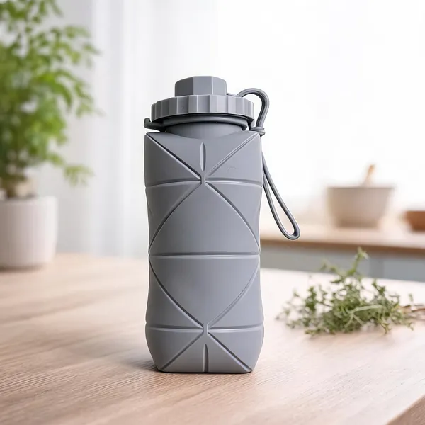 Steel_Grey_Food_Grade_Silicone_Collapsible_Foldable_Water_Bottle_600Ml