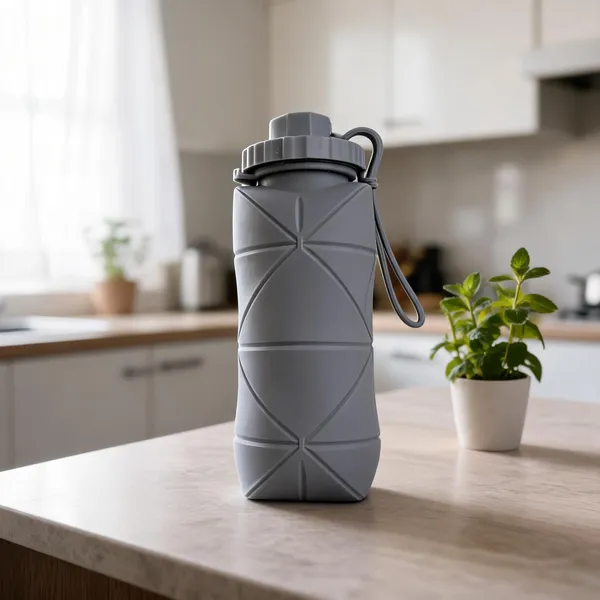 Steel_Grey_Food_Grade_Silicone_Collapsible_Foldable_Water_Bottle_600Ml