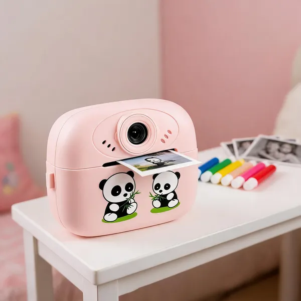 Pink_Instant_Print_Camera_For_Kids_1080P_Hd_With_Built-In_Printer