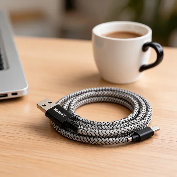 Black_And_White_Bunny_Tech_Usb-A_To_Type-C_Double_Braided_3.1A_Charging_Cable