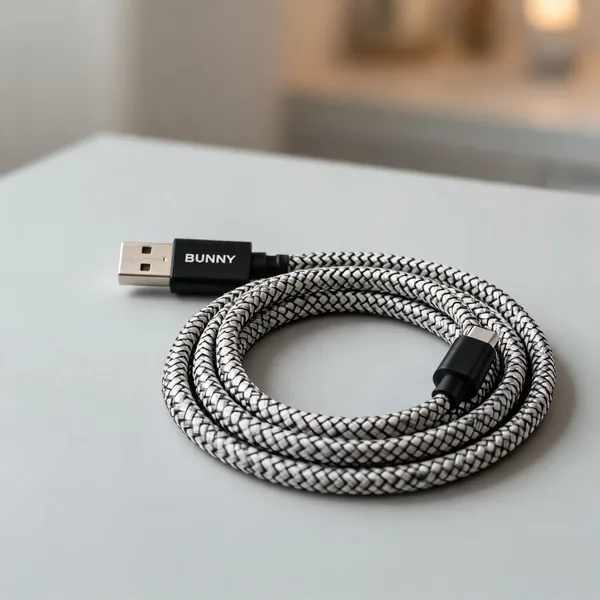 Black_And_White_Bunny_Tech_Usb-A_To_Type-C_Double_Braided_3.1A_Charging_Cable