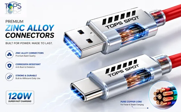 Red_And_White_Tops_Spot_Usb_120W_Zinc_Alloy_Fast_Charging_Data_Cable