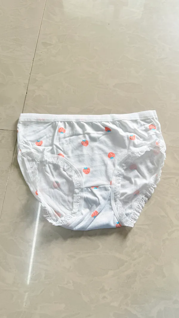 White_Strawberry_Print_Briefs_for_Girls