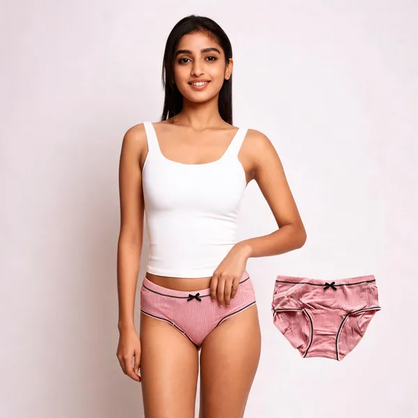 Pink_Ribbed_Brief_Panty_For_Women_-_Pack_of_2