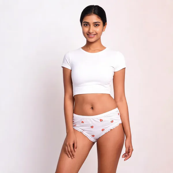 White_Cotton_Strawberry_Print_Brief_Undies_For_Women_-_Pack_of_2