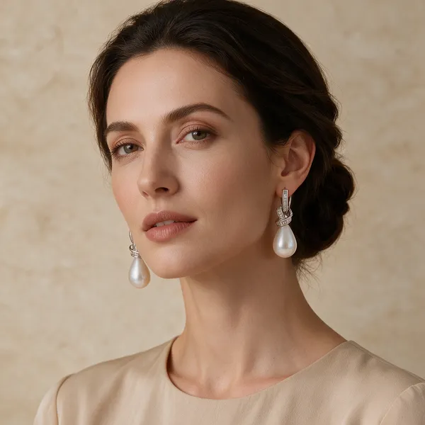 Silver-Tone_Faux_Pearl_Teardrop_Drop_Earrings_For_Women