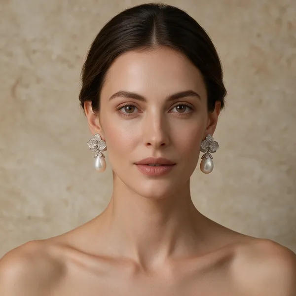 Silver-Tone_Floral_Stone_Pearl_Teardrop_Drop_Earrings_For_Women