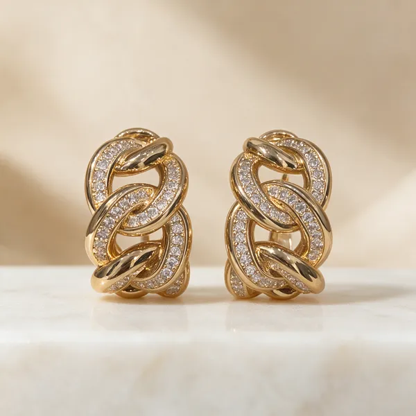 Gold-Tone_Cubic_Zirconia_Woven_Hoop_Earrings_For_Women