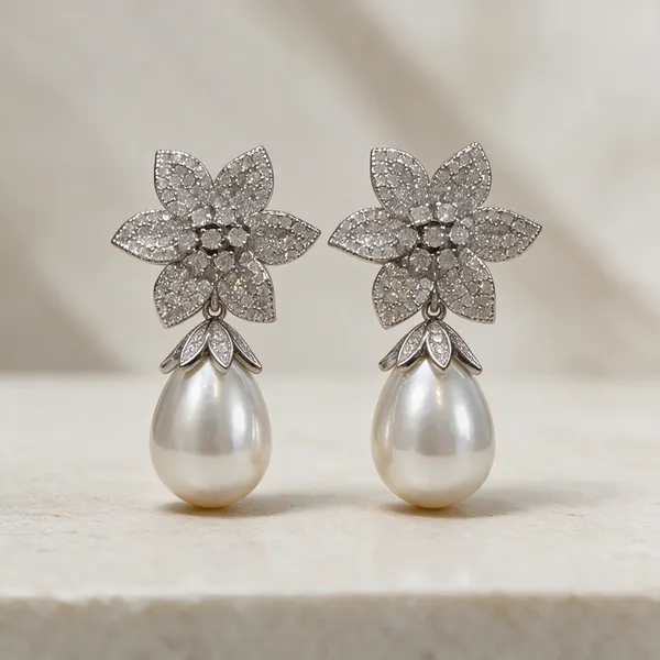 Silver-Tone_Crystal_Floral_White_Pearl_Drop_Earrings_For_Women