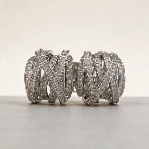 Silver-Tone_Stone_Embellished_Layered_Earrings_For_Women