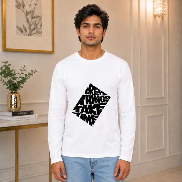 White_Cotton_Regular_Fit_Full_Sleeve_T-Shirt_For_Men