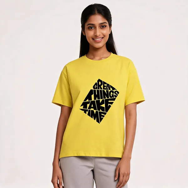 Yellow_Cotton_Regular_Fit_Crew_Neck_T-Shirt_For_Unisex