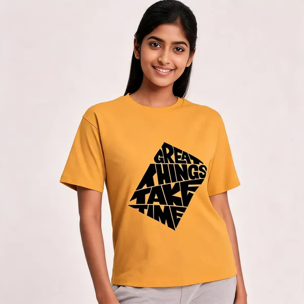 Golden_Yellow_Cotton_Regular_Fit_Crew_Neck_T-Shirt_For_Unisex