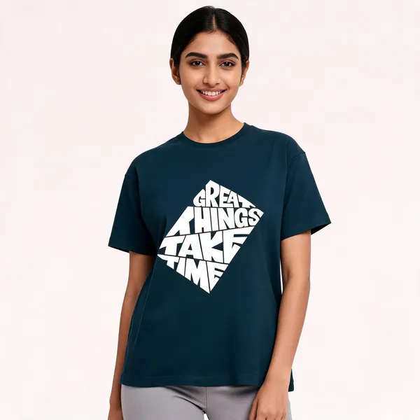 Petrol_Blue_Cotton_Regular_Fit_Crew_Neck_T-Shirt_For_Unisex