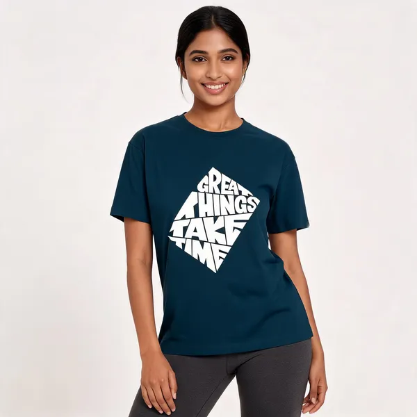 Petrol_Blue_Cotton_Regular_Fit_Crew_Neck_T-Shirt_For_Unisex