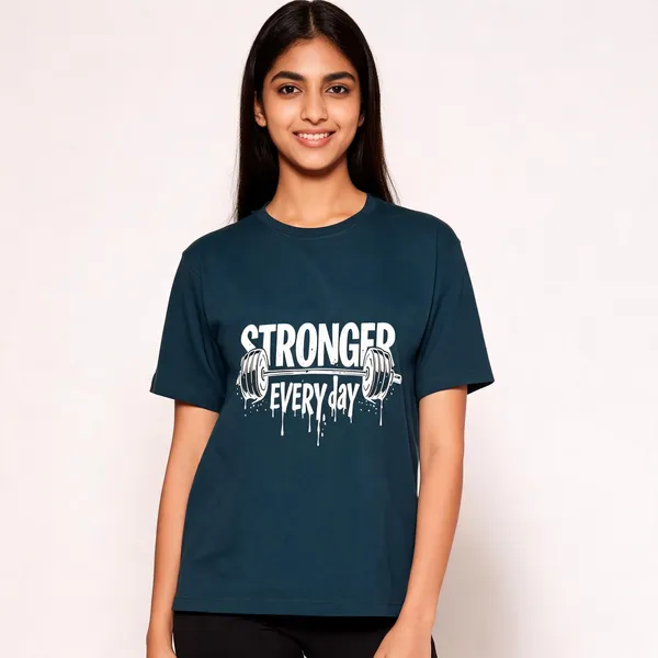 Petrol_Blue_Cotton_Regular_Fit_Crew_Neck_T-Shirt_For_Unisex