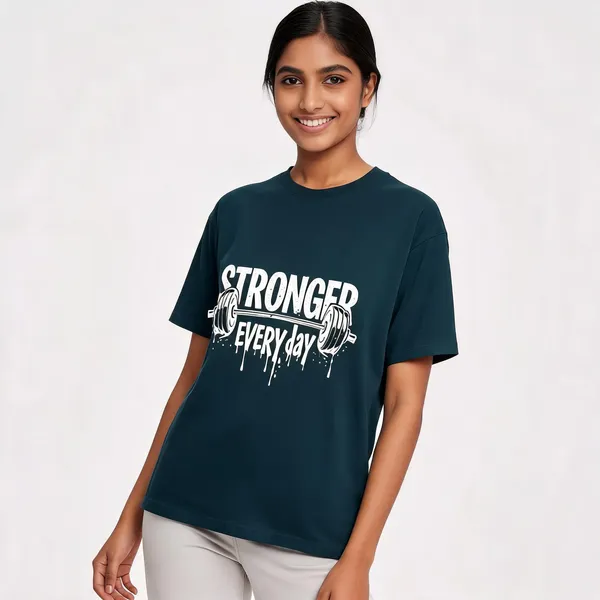 Petrol_Blue_Cotton_Regular_Fit_Crew_Neck_T-Shirt_For_Unisex