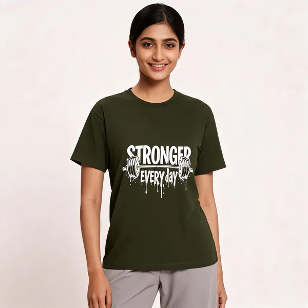 Olive_Green_Cotton_Regular_Fit_Crew_Neck_T-Shirt_For_Unisex