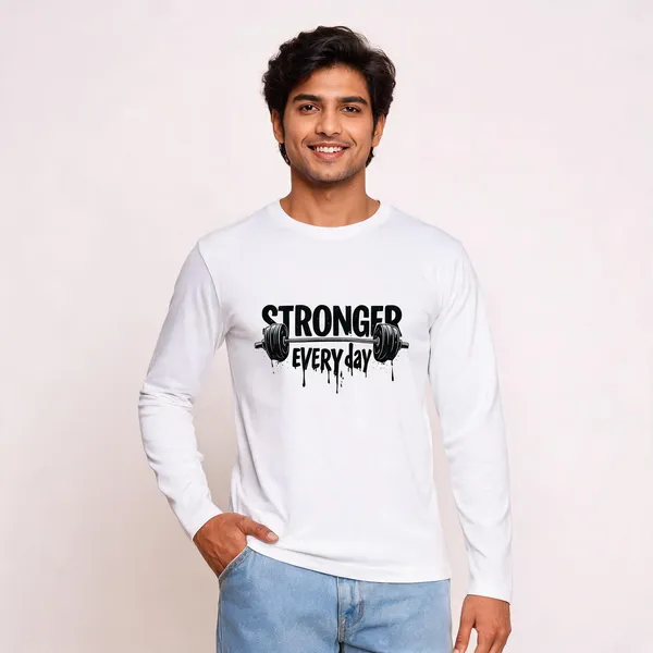 White_Cotton_Full_Sleeve_Regular_Fit_T-Shirt_For_Men