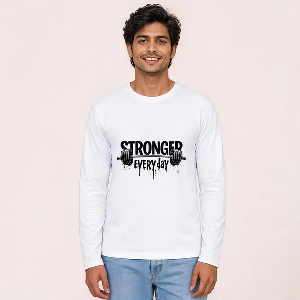 White_Cotton_Full_Sleeve_Regular_Fit_T-Shirt_For_Men